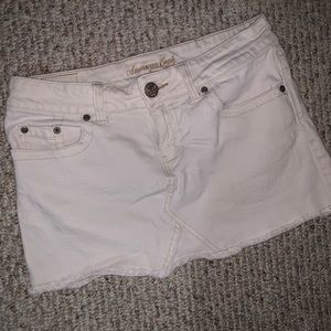 White jean skirt